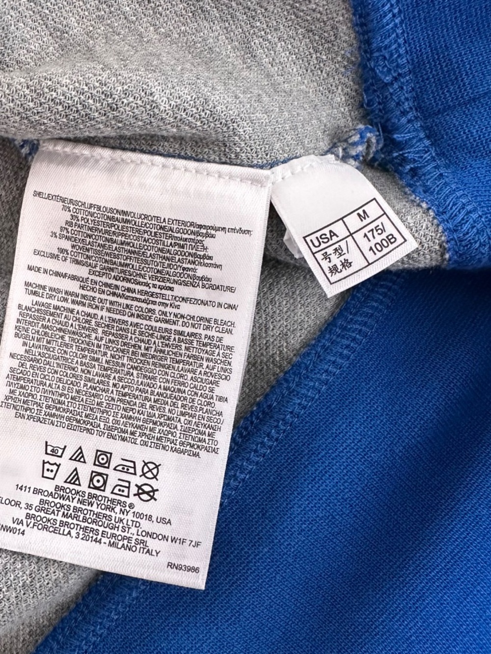 Brooks Brothers Mens Medium Quarter-Zip Sweatshirt Royal Blue Used Great Cond. - Picture 5 of 9